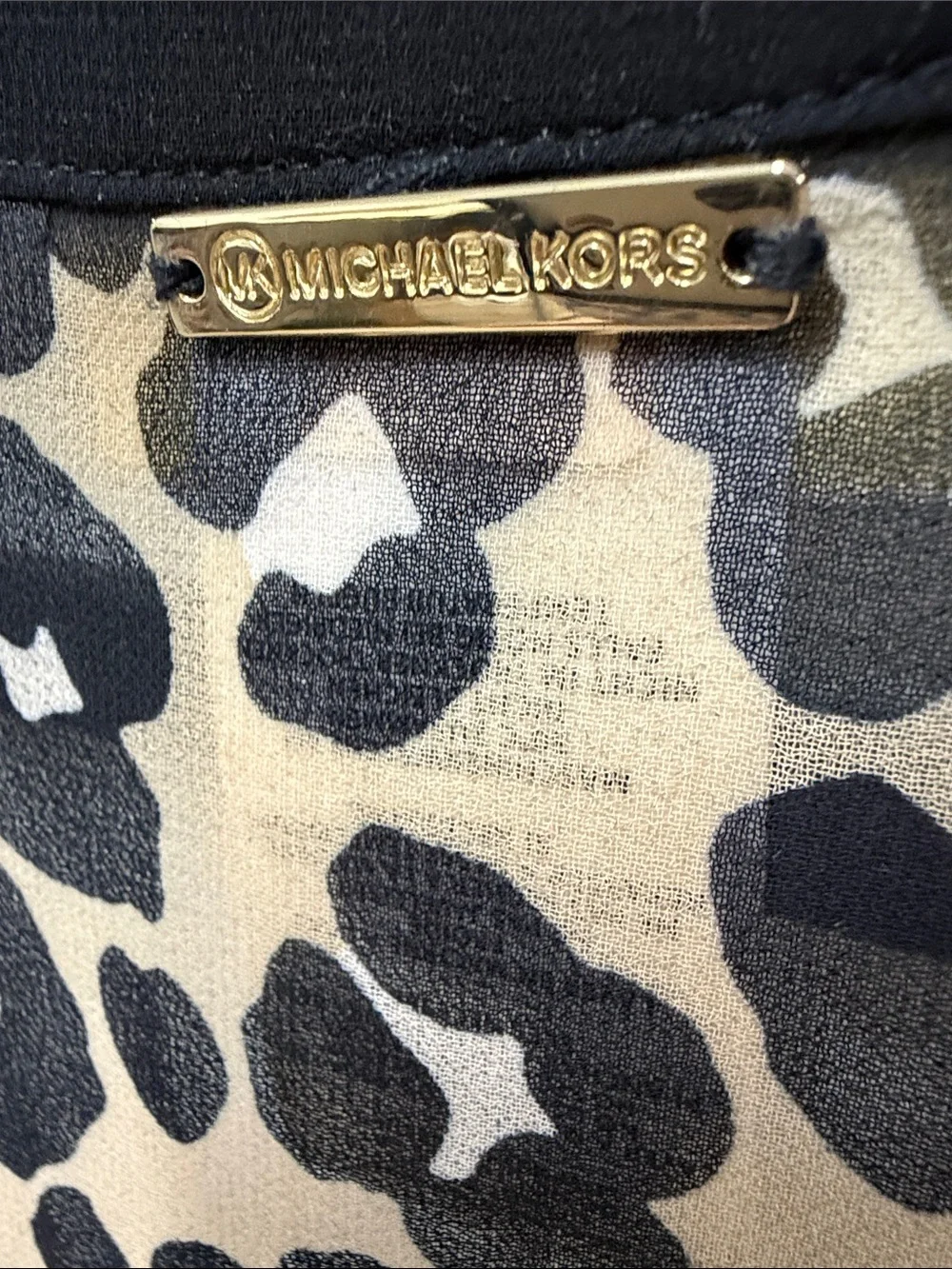 Michael Kors Leopard Print Sheer V-Neck Swim Cover-Up in Brown and Black